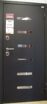 Металлическая дверь с отделкой сталь декором П8