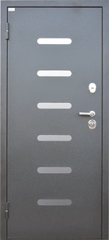 Металлическая дверь с отделкой сталь декором П8