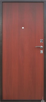 Дверь входная металлическая В-02. Вид изнутри.